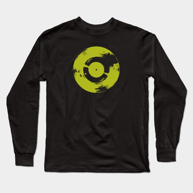 Retro Vinyl LP Record Graphic Long Sleeve T-Shirt by Spindriftdesigns